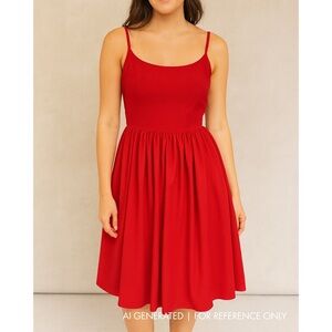 Jenny Vintage Sun Dress in Cherry Red Poly Crepe | Pinup Couture
